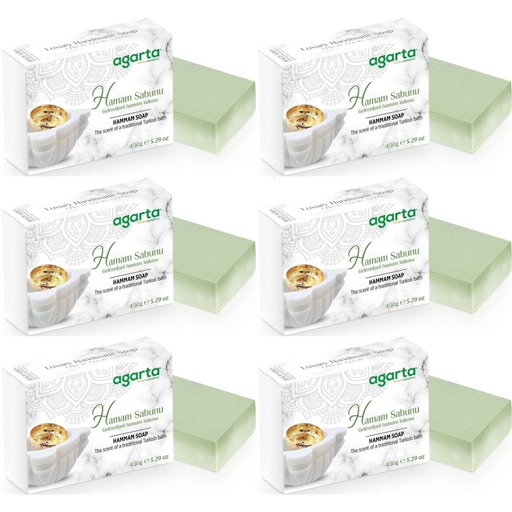 Agarta El Yapımı Doğal Sabun 150GR Hamam (6 Lı Set)