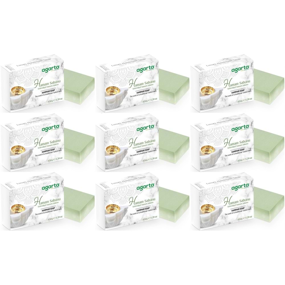 Agarta El Yapımı Doğal Sabun 150GR Hamam (9 Lu Set)
