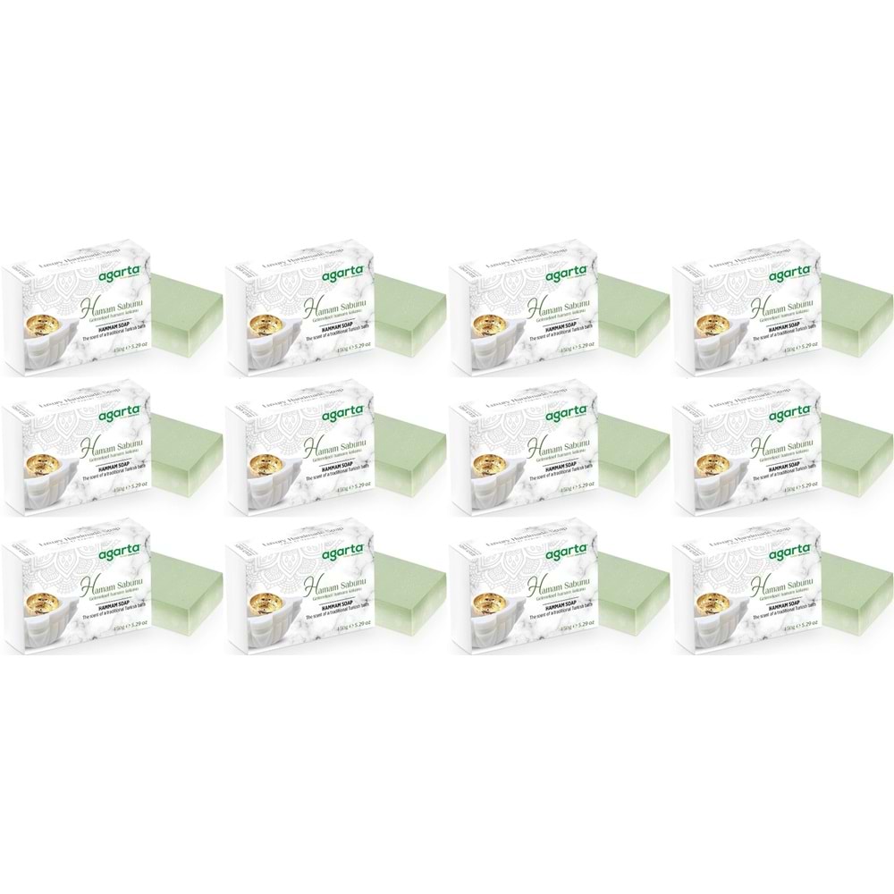 Agarta El Yapımı Doğal Sabun 150GR Hamam (12 Li Set)