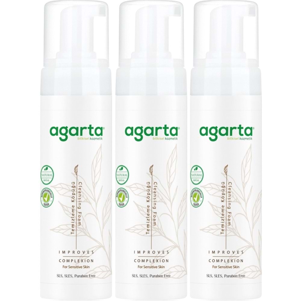 Agarta Doğal Yüz Temizleme Köpüğü 225ML (3 Lü Set)