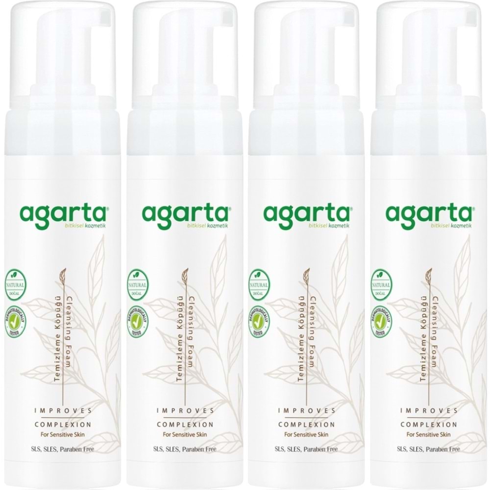 Agarta Doğal Yüz Temizleme Köpüğü 225ML (4 Lü Set)