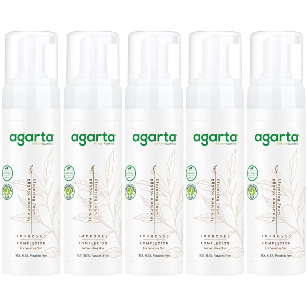 Agarta Doğal Yüz Temizleme Köpüğü 225ML (5 Li Set)