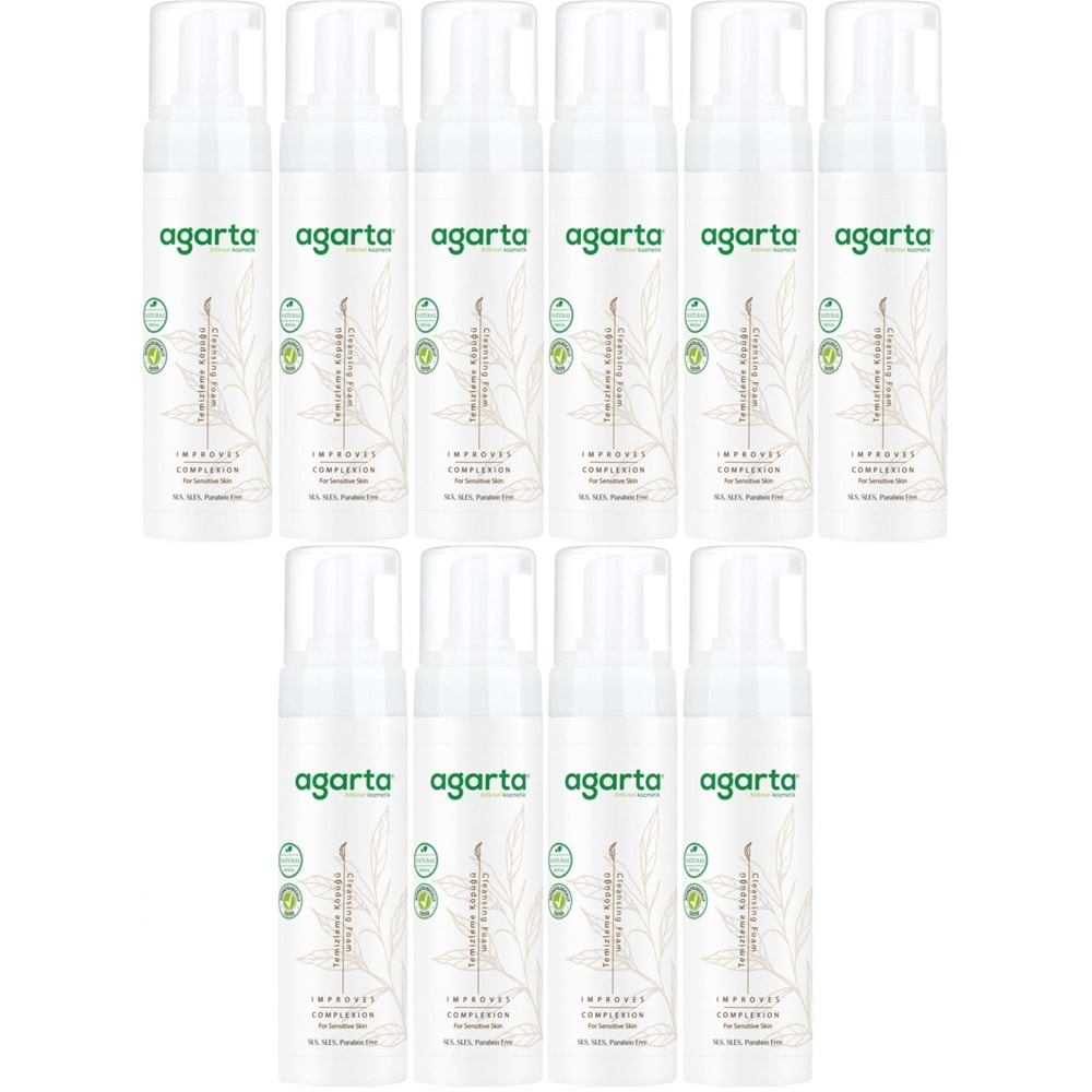 Agarta Doğal Yüz Temizleme Köpüğü 225ML (9 Lu Set)