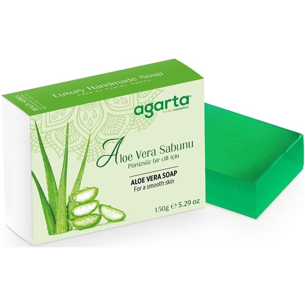 Agarta El Yapımı Doğal Sabun 150GR Aloe Vera (2 Li Set)