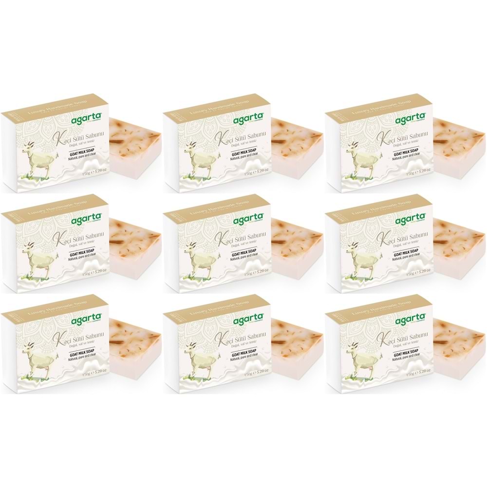 Agarta El Yapımı Doğal Sabun 150GR Keçi Sütü (9 Lu Set)