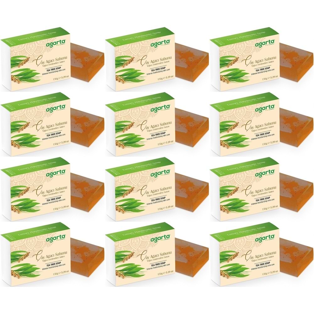 Agarta El Yapımı Doğal Sabun 150GR Çay Ağacı (12 Li Set)