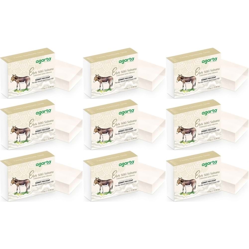 Agarta El Yapımı Doğal Sabun 150GR Eşek Sütü (9 Lu Set)