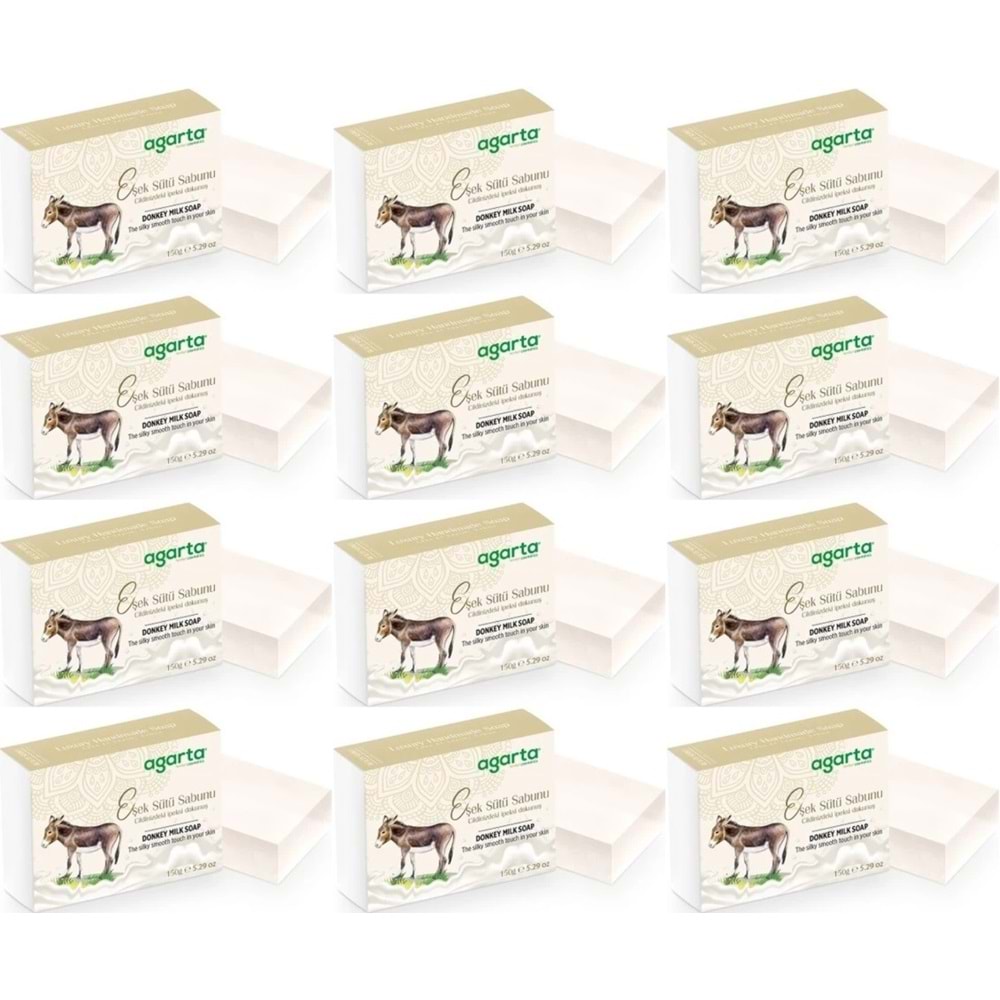 Agarta El Yapımı Doğal Sabun 150GR Eşek Sütü (12 Li Set)