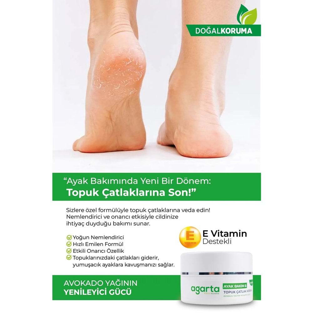 Agarta Ayak ve Topuk Çatlak Bakım Kremi 100ML (9 Lu Set)