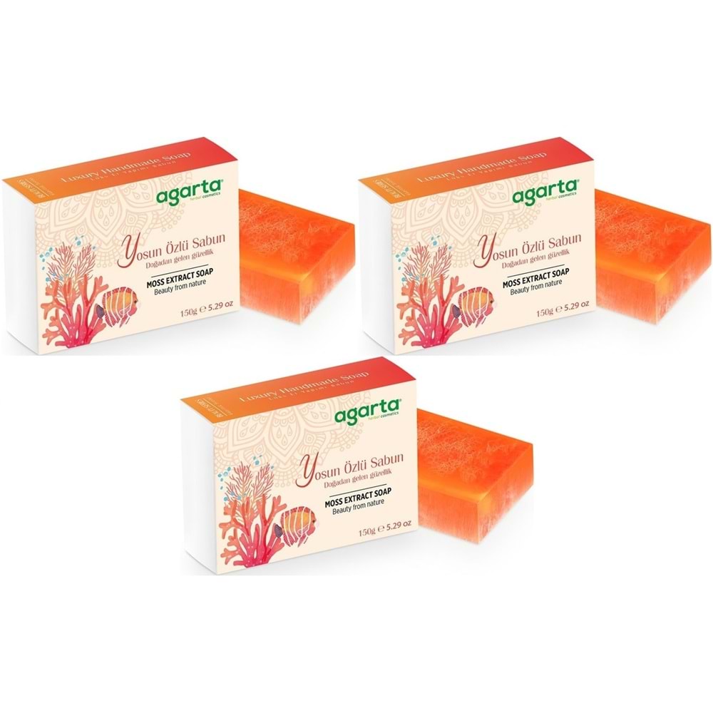 Agarta El Yapımı Doğal Sabun 150GR Yosun Özlü (3 Lü Set)
