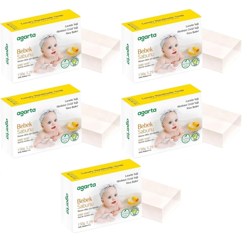 Agarta El Yapımı Doğal Sabun 150GR Bebek (5 Li Set)