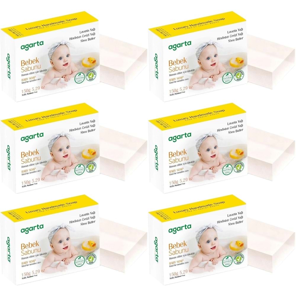 Agarta El Yapımı Doğal Sabun 150GR Bebek (6 Lı Set)