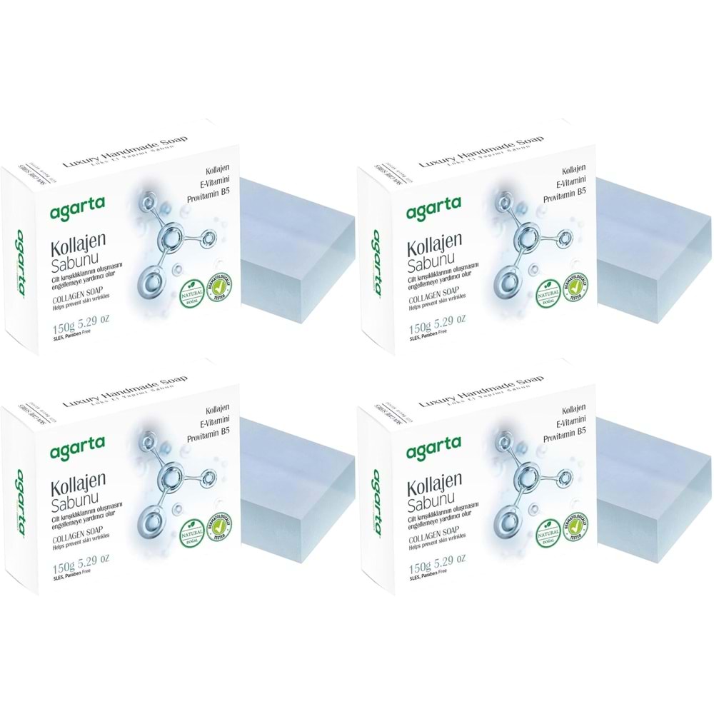 Agarta El Yapımı Doğal Sabun 150GR Kollajen (4 Lü Set)