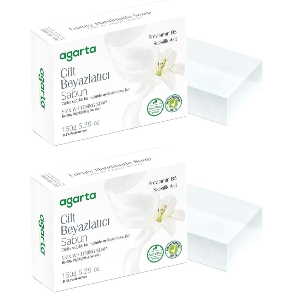 Agarta El Yapımı Doğal Sabun 150GR Cilt Beyazlatıcı (2 Li Set)