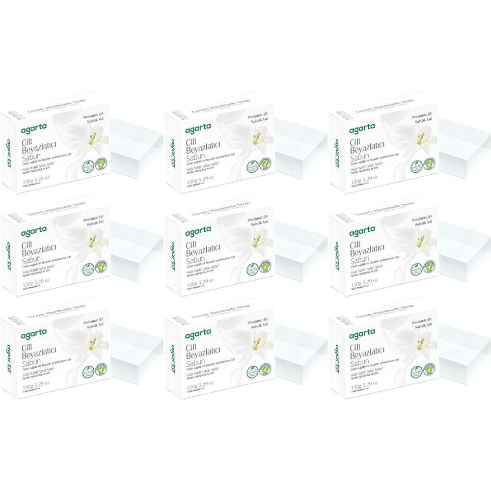 Agarta El Yapımı Doğal Sabun 150GR Cilt Beyazlatıcı (9 Lu Set)