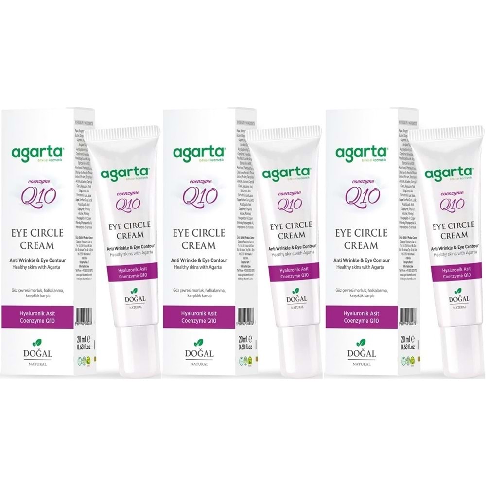 Agarta Doğal Göz Altı Kırışıklık ve Koyu Halka Yaşlandırma Karşıtı Antiaging Kremi 20 ML (3 Lü Set)