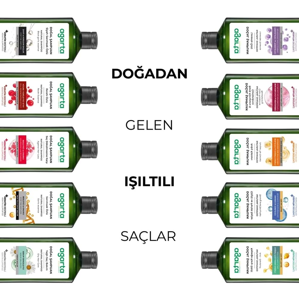 Agarta Doğal Şampuan 400 ML Kepek Karşı Etkili - Kaşıntı Pullanma Karşıtı (2 Li Set)