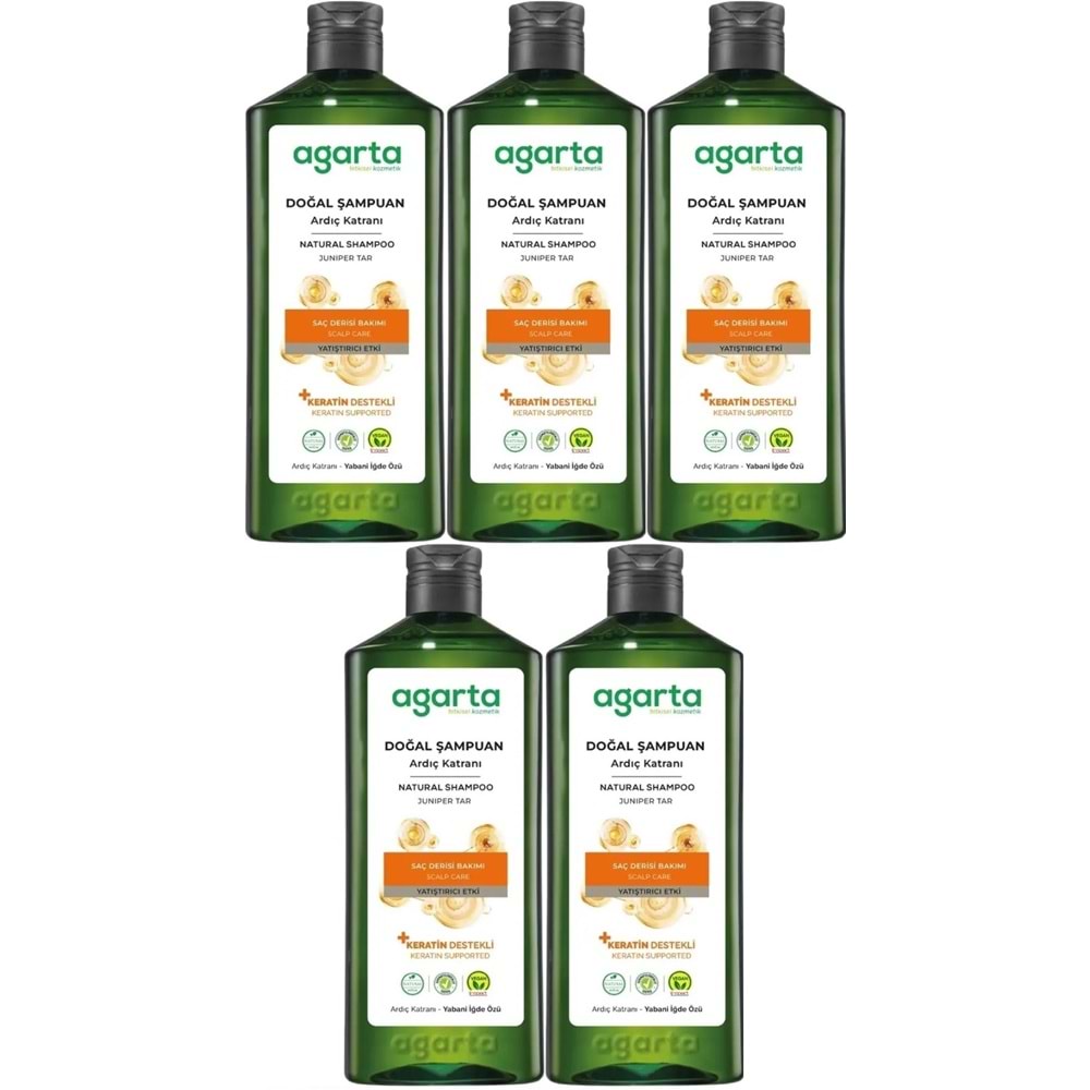 Agarta Doğal Şampuan 400 ML Ardıç Katranı ve Keratin (5 Li Set)