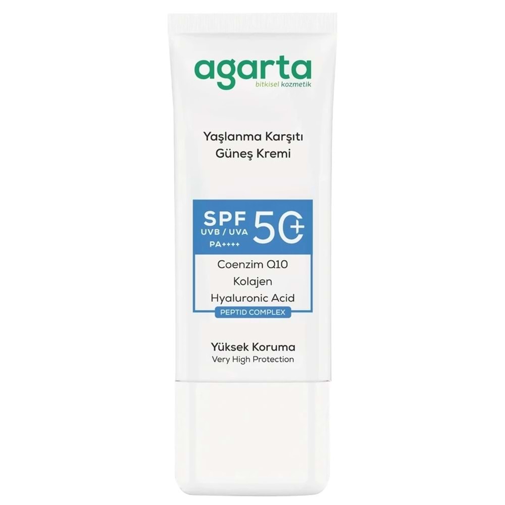 Agarta Yaşlanma Karşıtı Collagen Destekli Spf+50 Faktör Yüz Güneş Kremi 50 ML (2 Li Set)