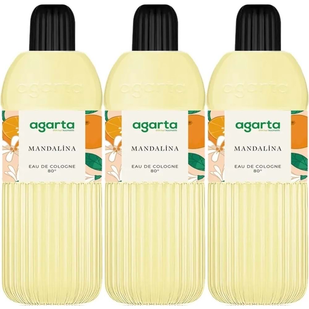 Agarta Kolonya 400 ML Mandalina 80 Derece Pet Şişe (3 Lü Set)