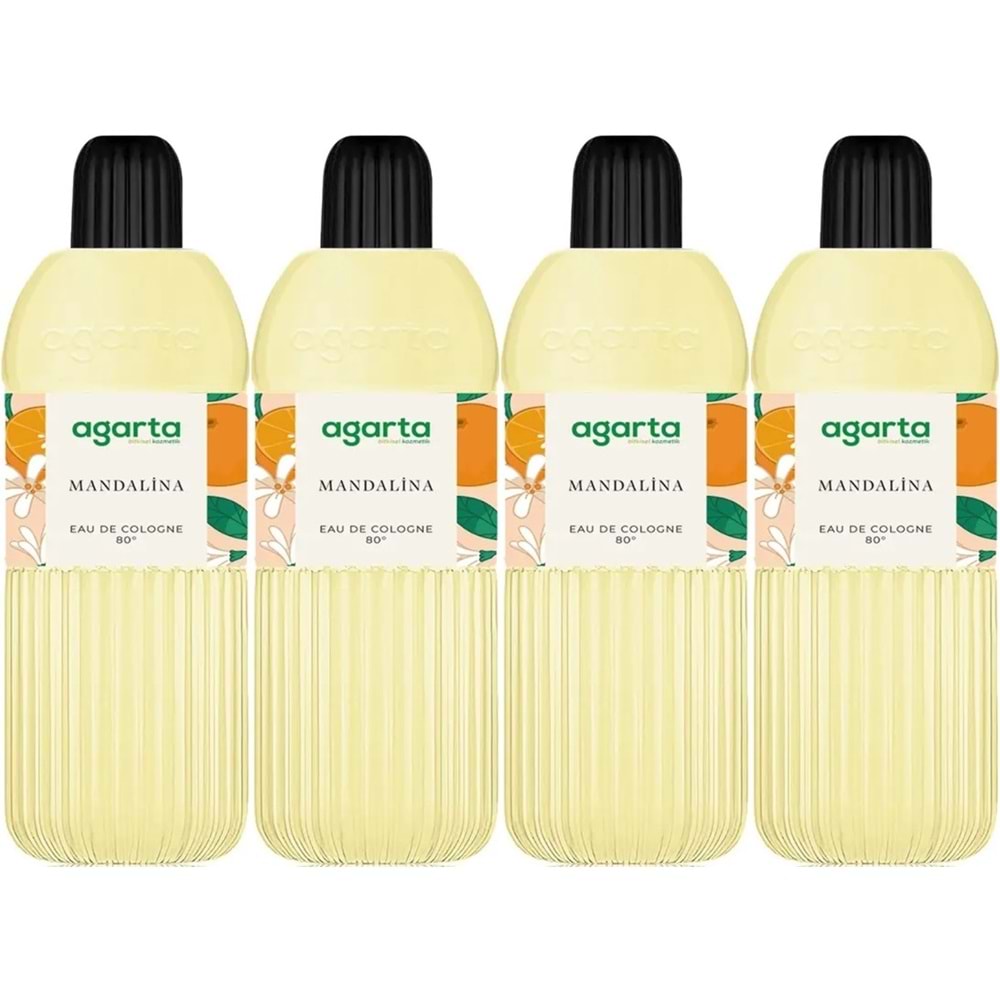 Agarta Kolonya 400 ML Mandalina 80 Derece Pet Şişe (4 Lü Set)