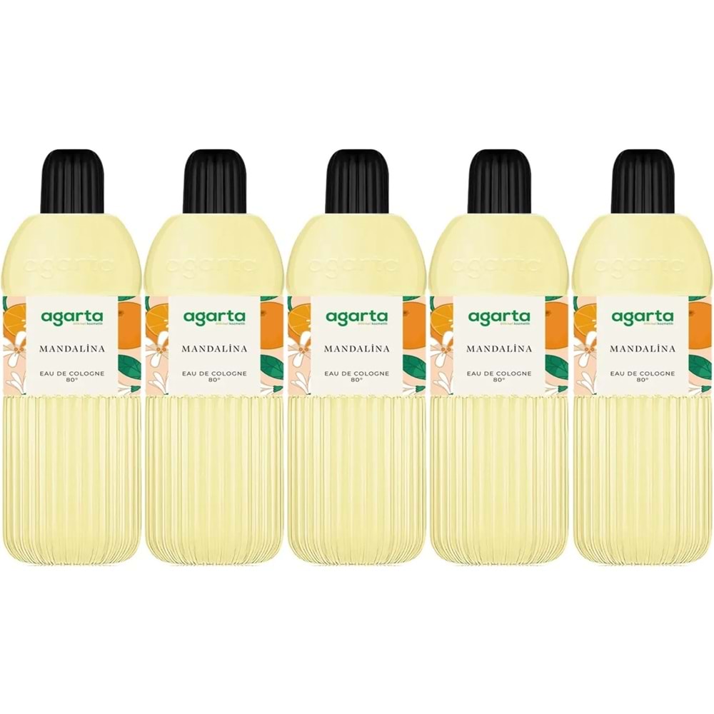 Agarta Kolonya 400 ML Mandalina 80 Derece Pet Şişe (5 Li Set)