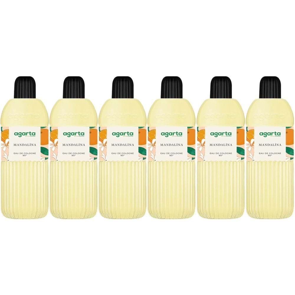 Agarta Kolonya 400 ML Mandalina 80 Derece Pet Şişe (6 Lı Set)