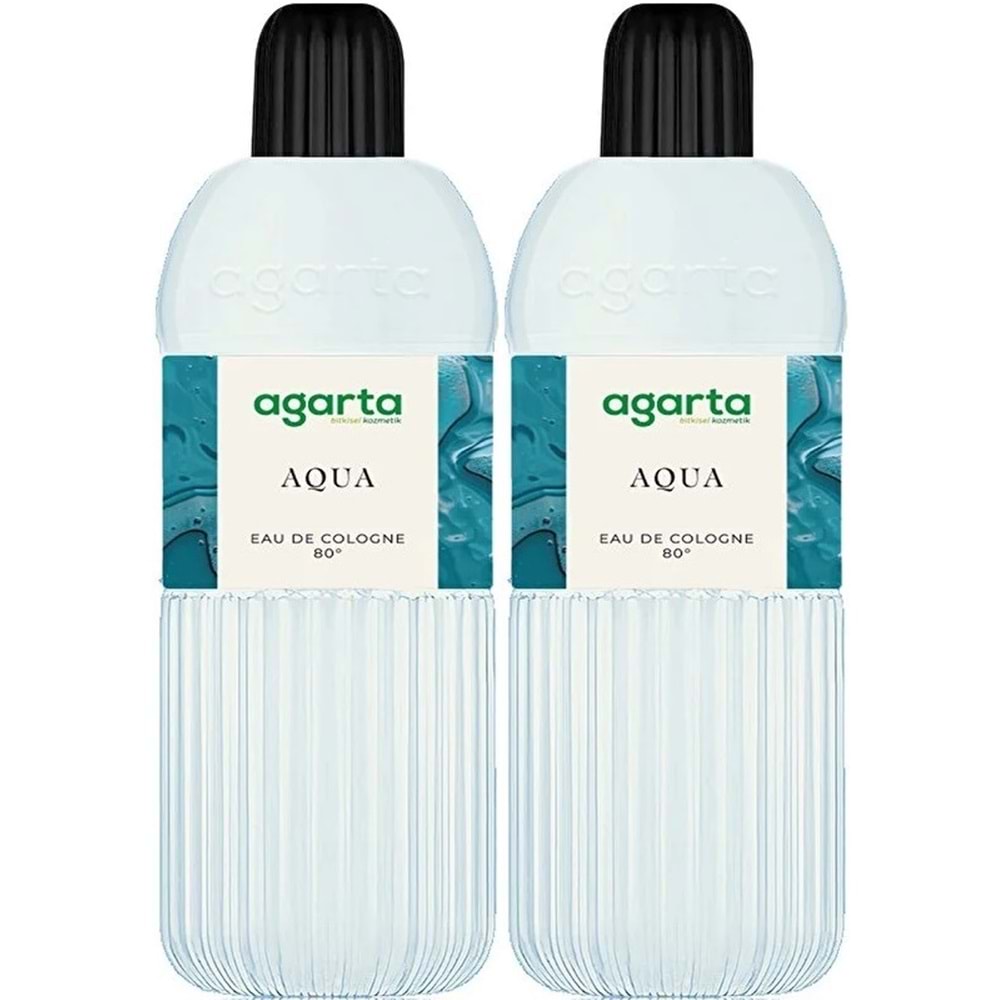 Agarta Kolonya 400 ML Aqua 80 Derece Pet Şişe (2 Li Set)