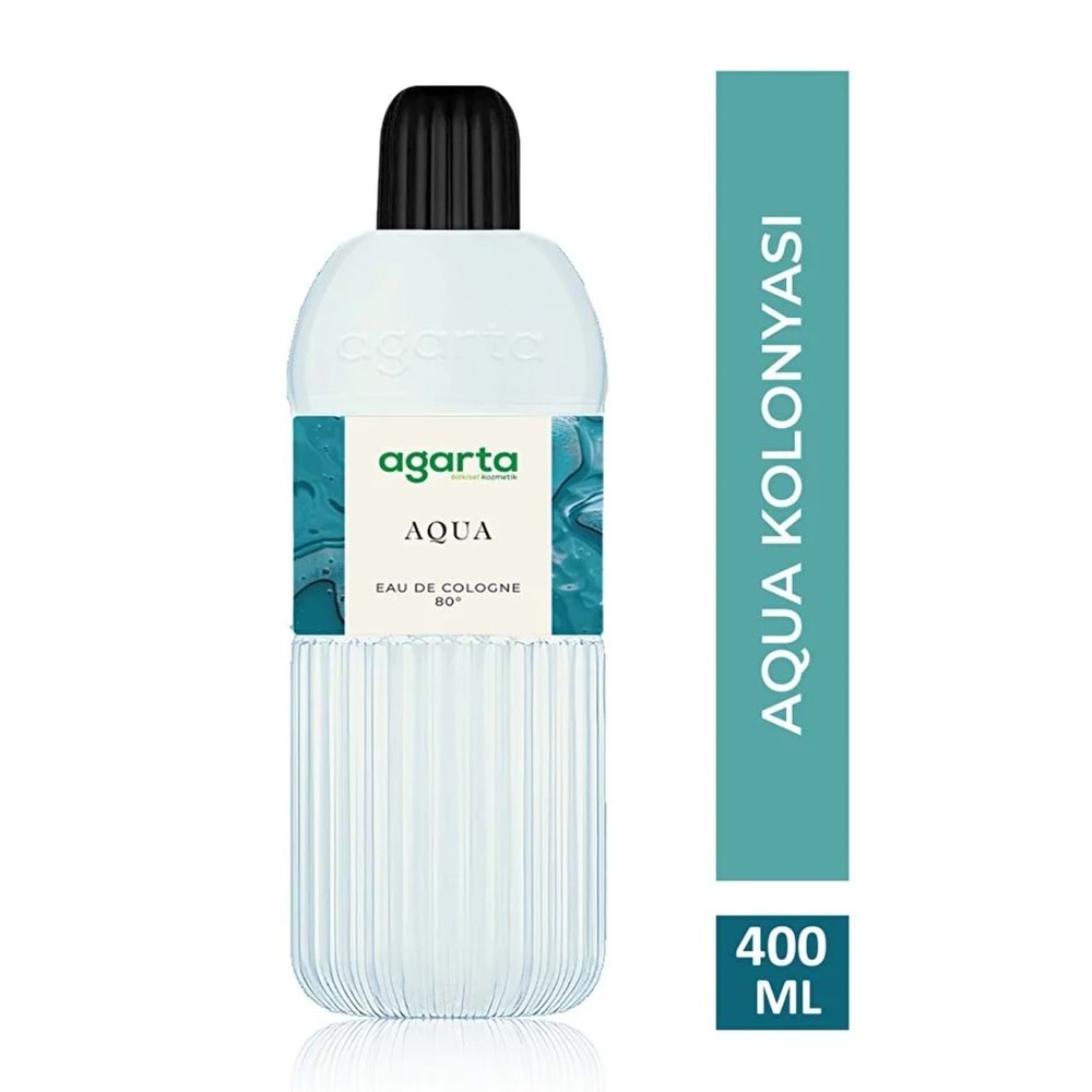 Agarta Kolonya 400 ML Aqua 80 Derece Pet Şişe (6 Lı Set)