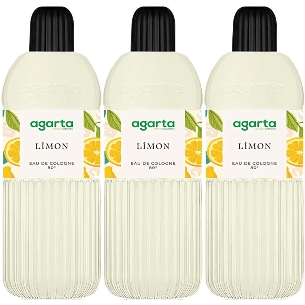 Agarta Kolonya 400 ML Limon 80 Derece Pet Şişe (3 Lü Set)
