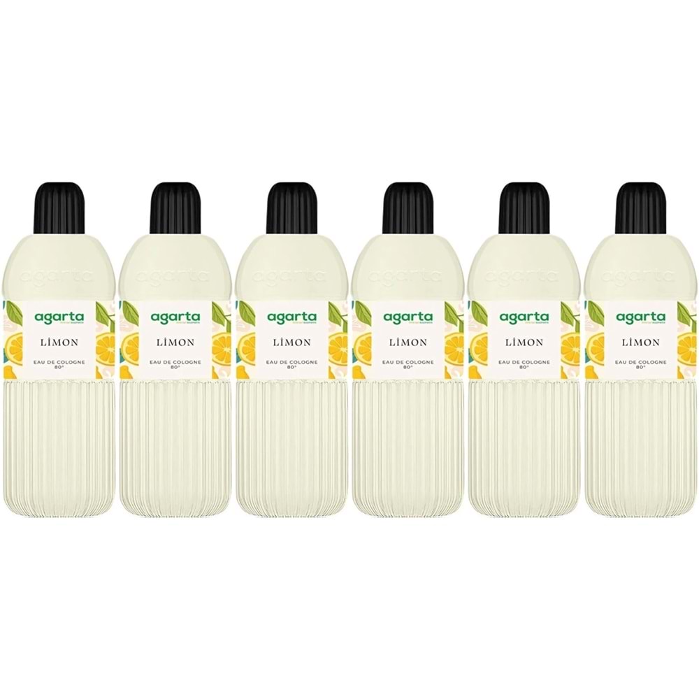 Agarta Kolonya 400 ML Limon 80 Derece Pet Şişe (6 Lı Set)