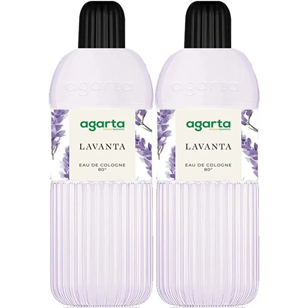 Agarta Kolonya 400 ML Lavanta 80 Derece Pet Şişe (2 Li Set)