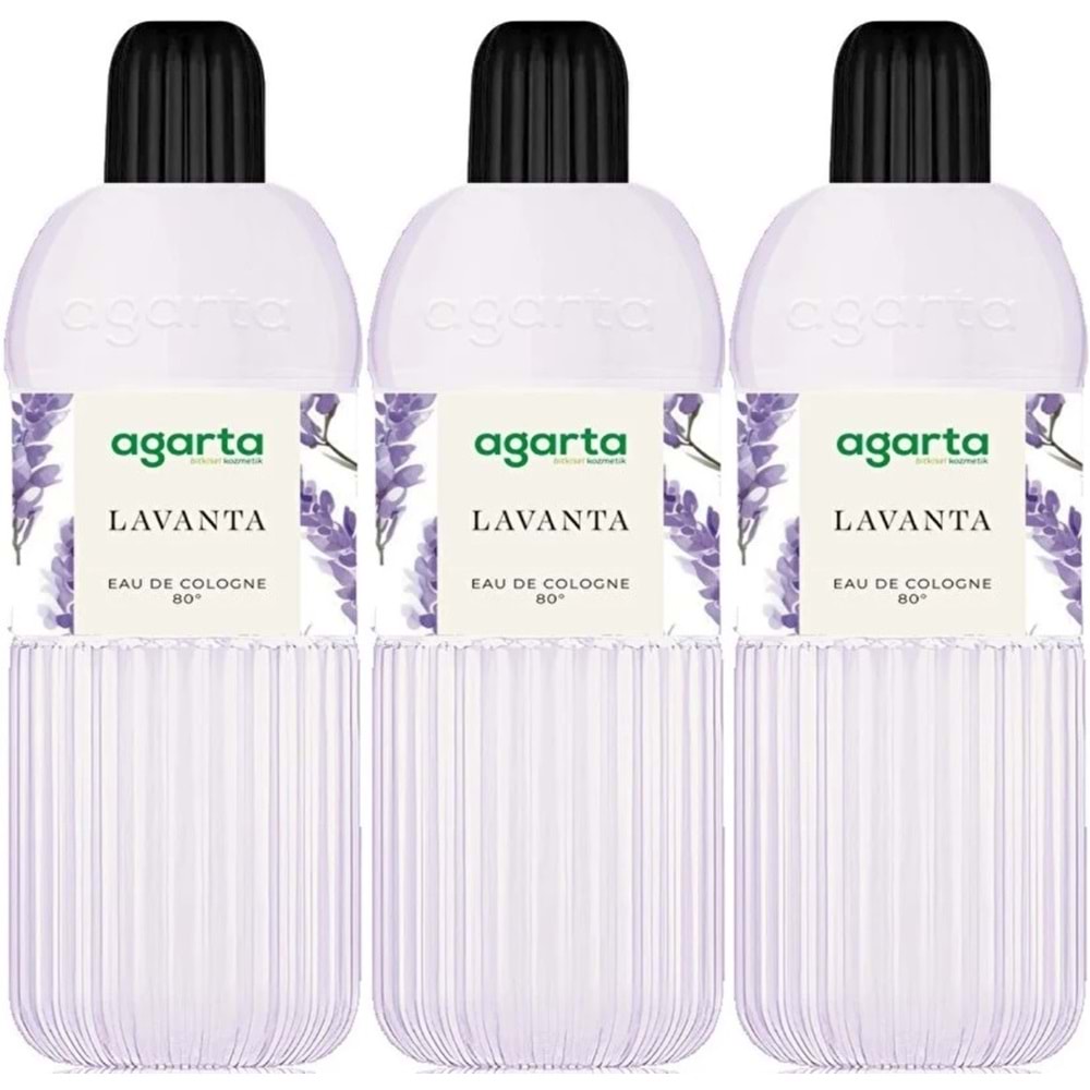 Agarta Kolonya 400 ML Lavanta 80 Derece Pet Şişe (3 Lü Set)