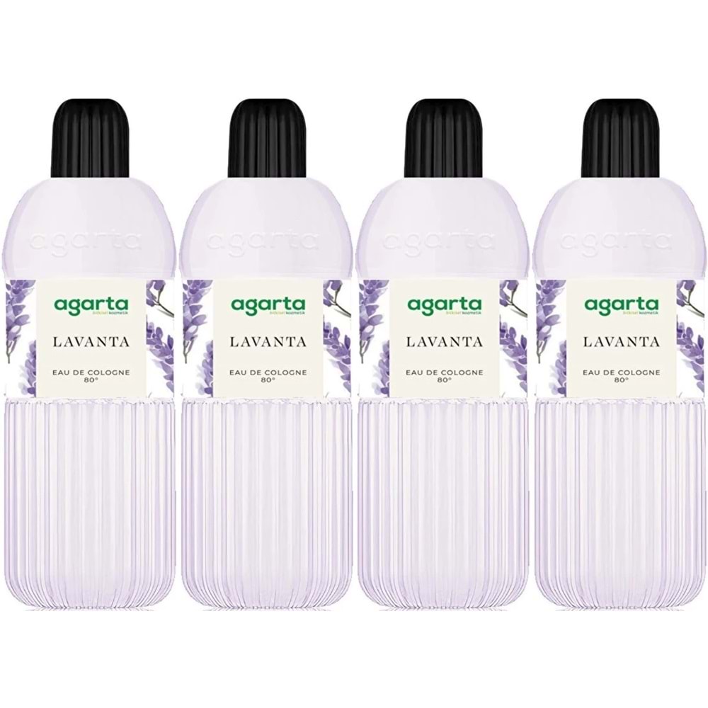 Agarta Kolonya 400 ML Lavanta 80 Derece Pet Şişe (4 Lü Set)