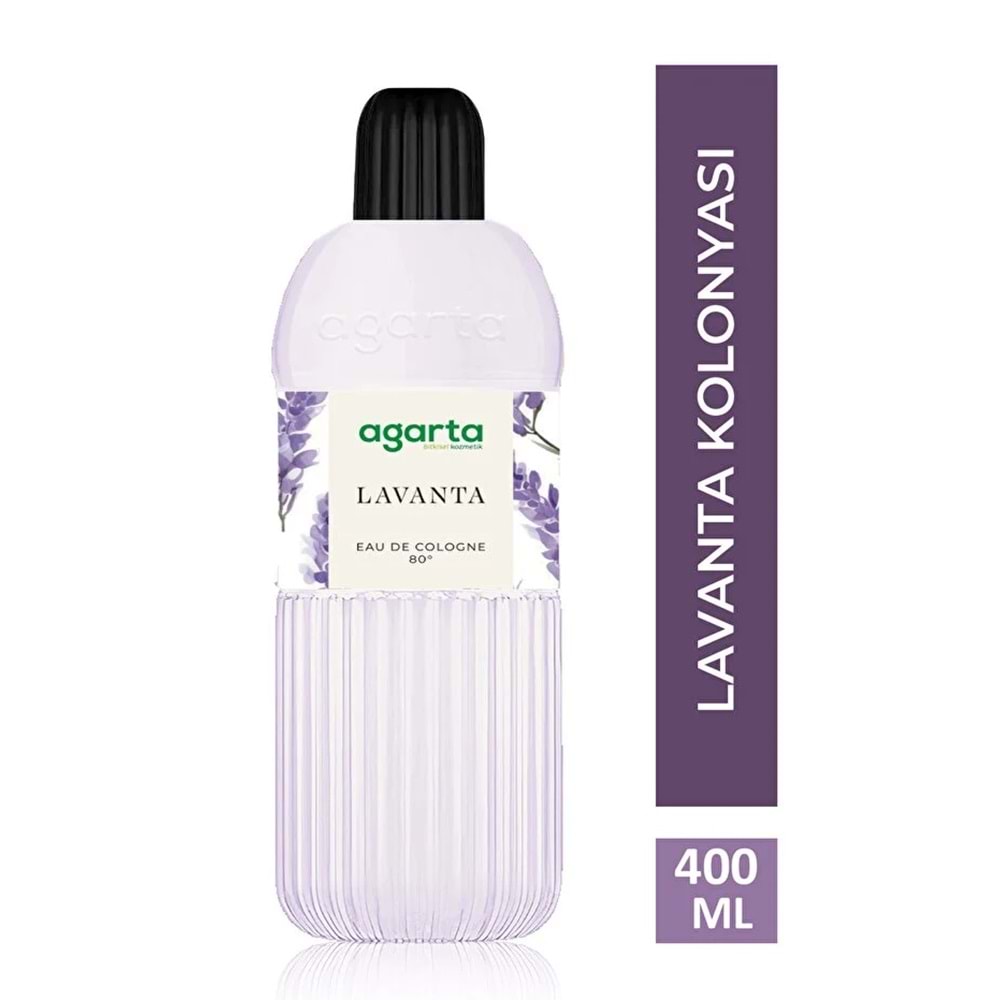 Agarta Kolonya 400 ML Lavanta 80 Derece Pet Şişe (5 Li Set)