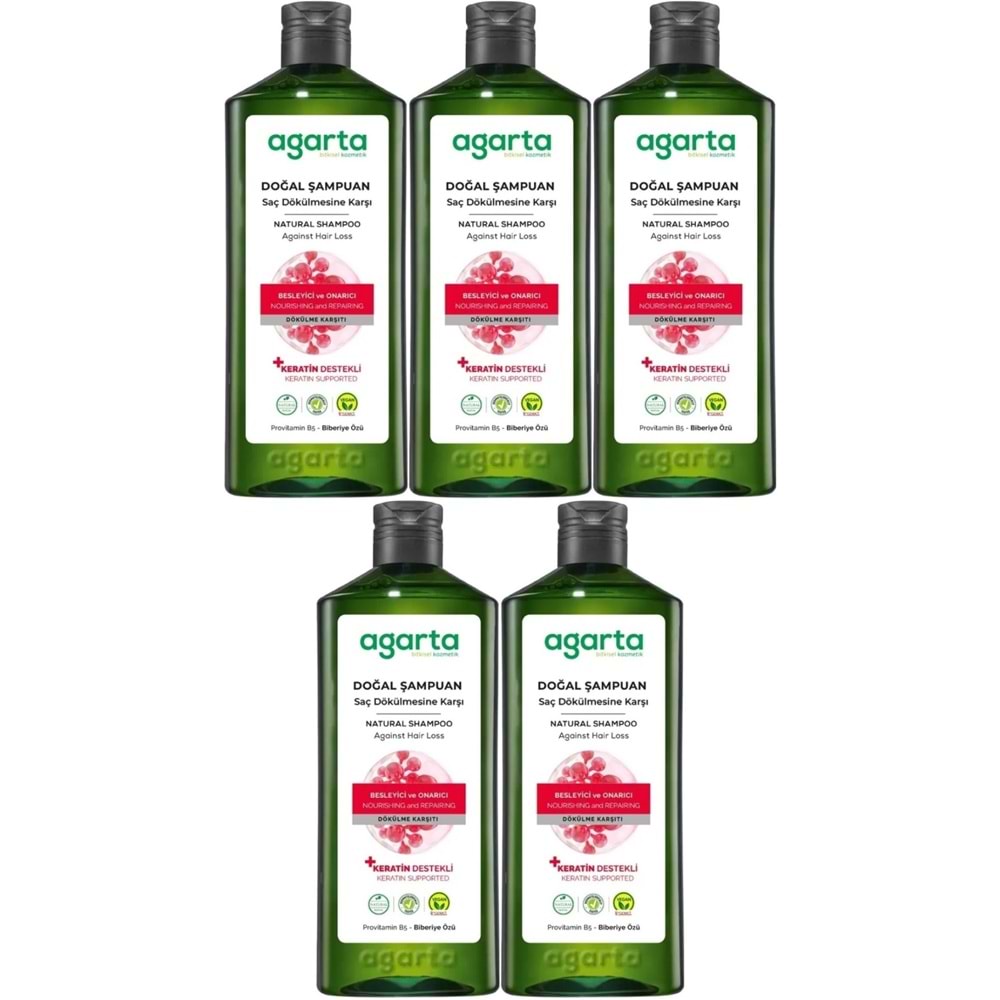 Agarta Doğal Şampuan 400 ML Saç Dökülmesine Karşı Çözüm (5 Li Set)