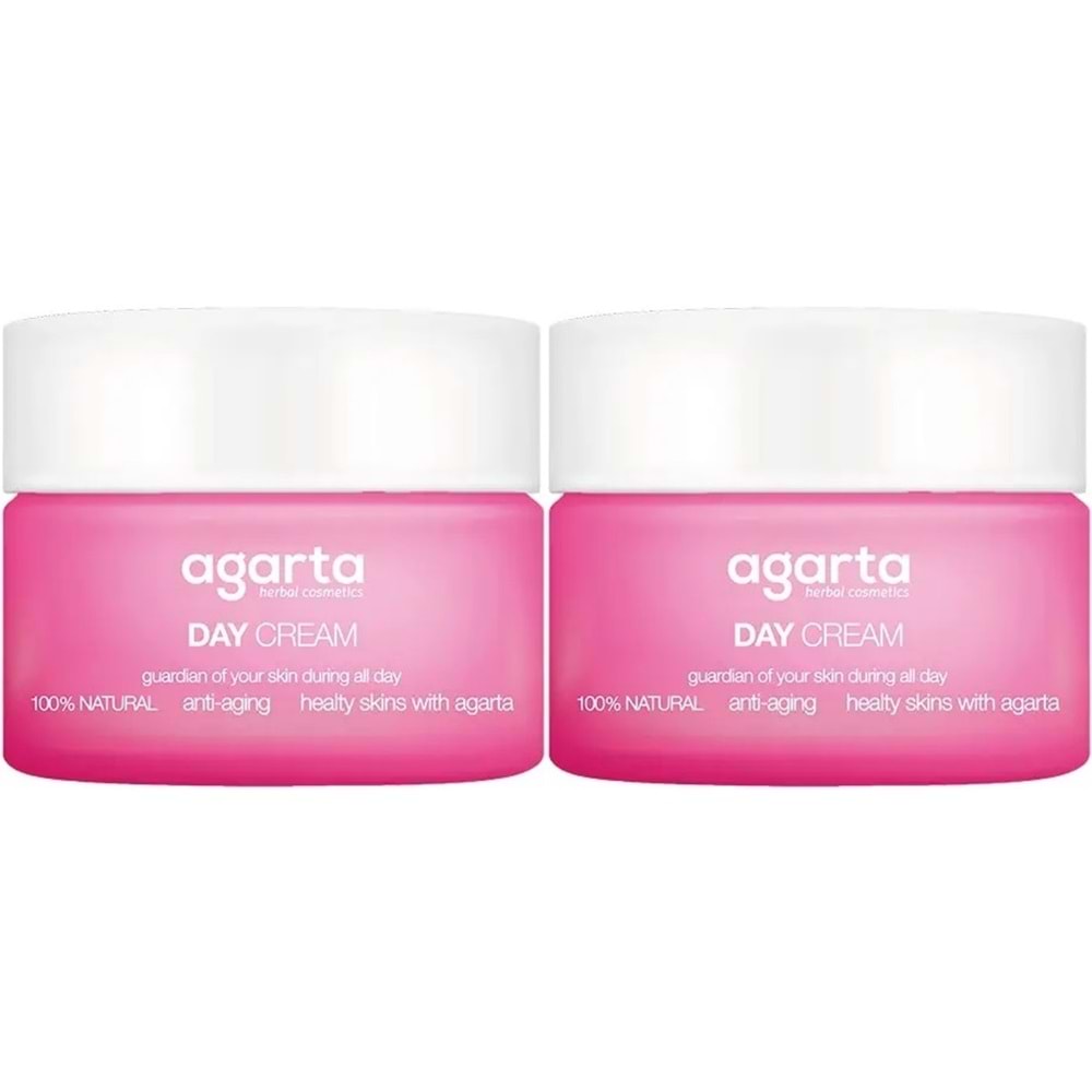 Agarta Doğal Nemlendirici Su Bazlı Gündüz Kremi 50 ML (2 Li Set)