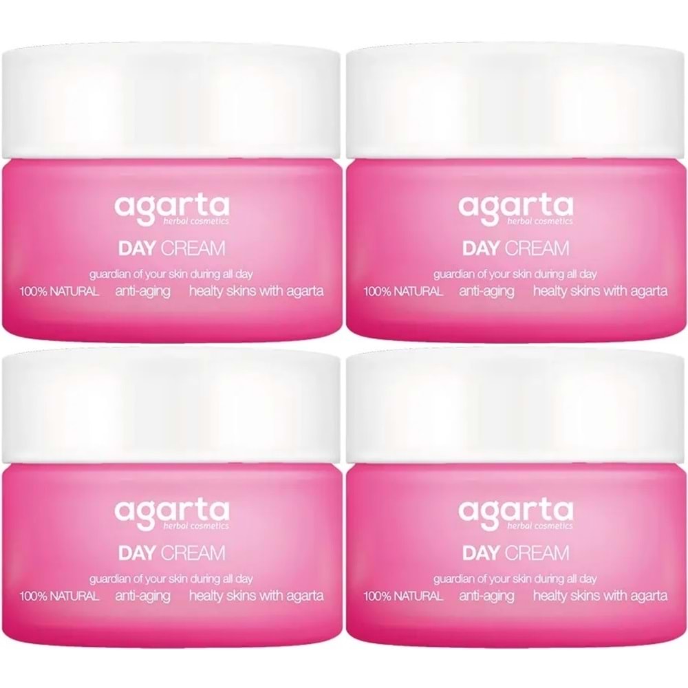 Agarta Doğal Nemlendirici Su Bazlı Gündüz Kremi 50 ML (4 Lü Set)