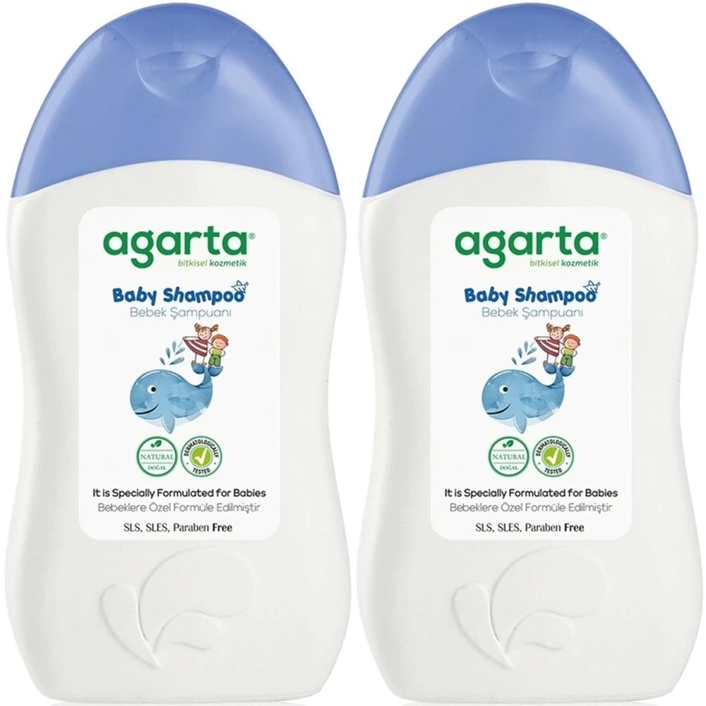 Agarta Doğal Erkek Bebek Çocuk Şampuanı Saç ve Vücut 400 ML (2 Li Set)