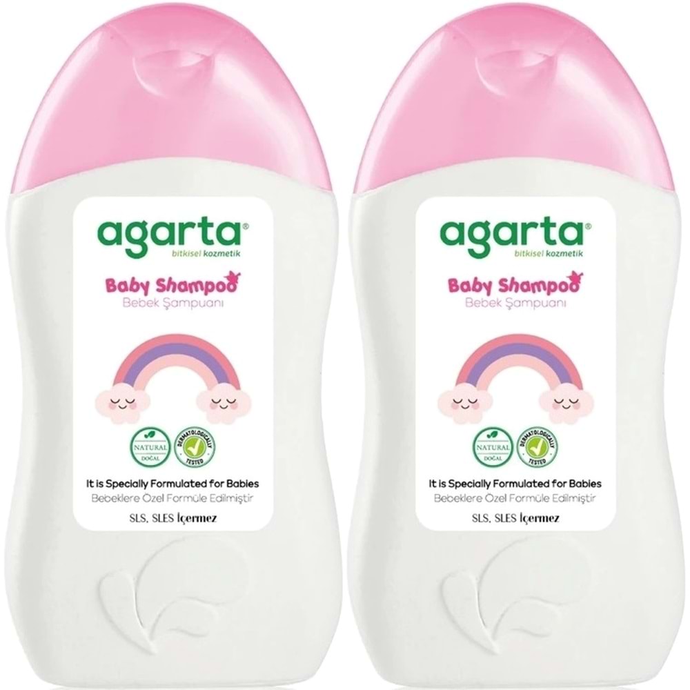 Agarta Doğal Kız Bebek Çocuk Şampuanı Saç ve Vücut 400 ML (2 Li Set)