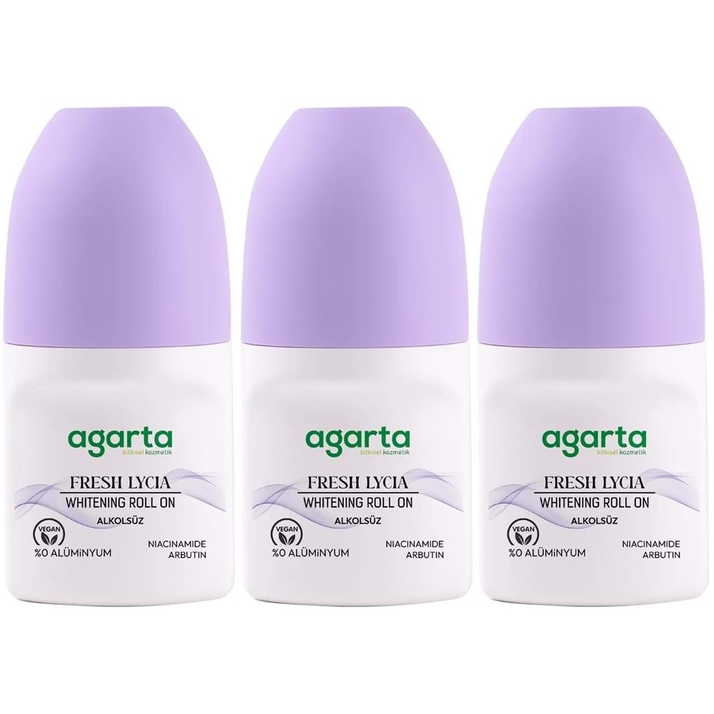 Agarta Roll-On Kadın 50 ML Fresh Lycıa Sensatıon (24 Saat Etkili Ter Kokusu Önleyici) (3 Lü Set)