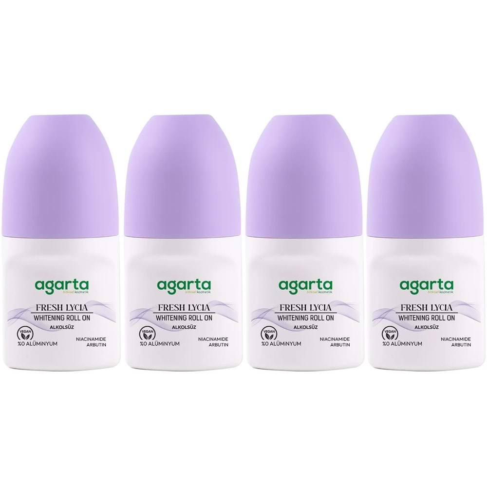Agarta Roll-On Kadın 50 ML Fresh Lycıa Sensatıon (24 Saat Etkili Ter Kokusu Önleyici) (4 Lü Set)