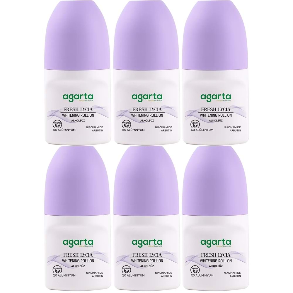 Agarta Roll-On Kadın 50 ML Fresh Lycıa Sensatıon (24 Saat Etkili Ter Kokusu Önleyici) (6 Lı Set)