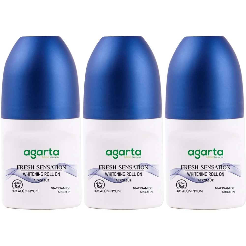 Agarta Roll-On Erkek 50 ML Fresh Sensatıon (24 Saat Etkili Ter Kokusu Önleyici) (3 Lü Set)