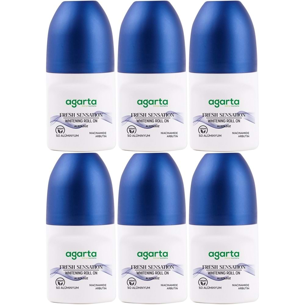 Agarta Roll-On Erkek 50 ML Fresh Sensatıon (24 Saat Etkili Ter Kokusu Önleyici) (6 Lı Set)