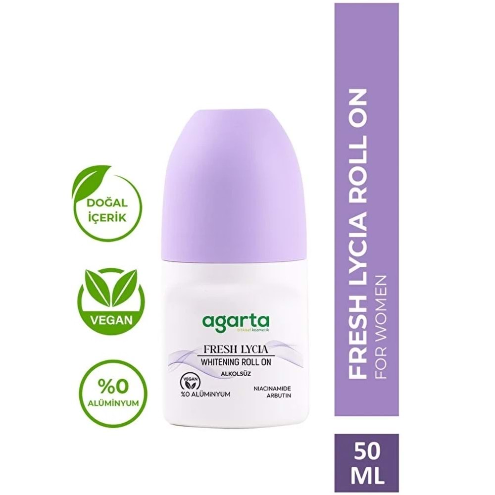 Agarta Roll-On Kadın 50 ML (Fresh Flower-Lycıa-Patchoulı Deep-Sensatıon-Natural) (5 Li Karma Set)