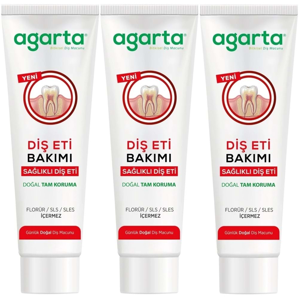 Agarta Doğal Tam koruma Diş Macunu 90 ML Diş Eti Bakımı & Plak Karşıtı (3 Lü Set)