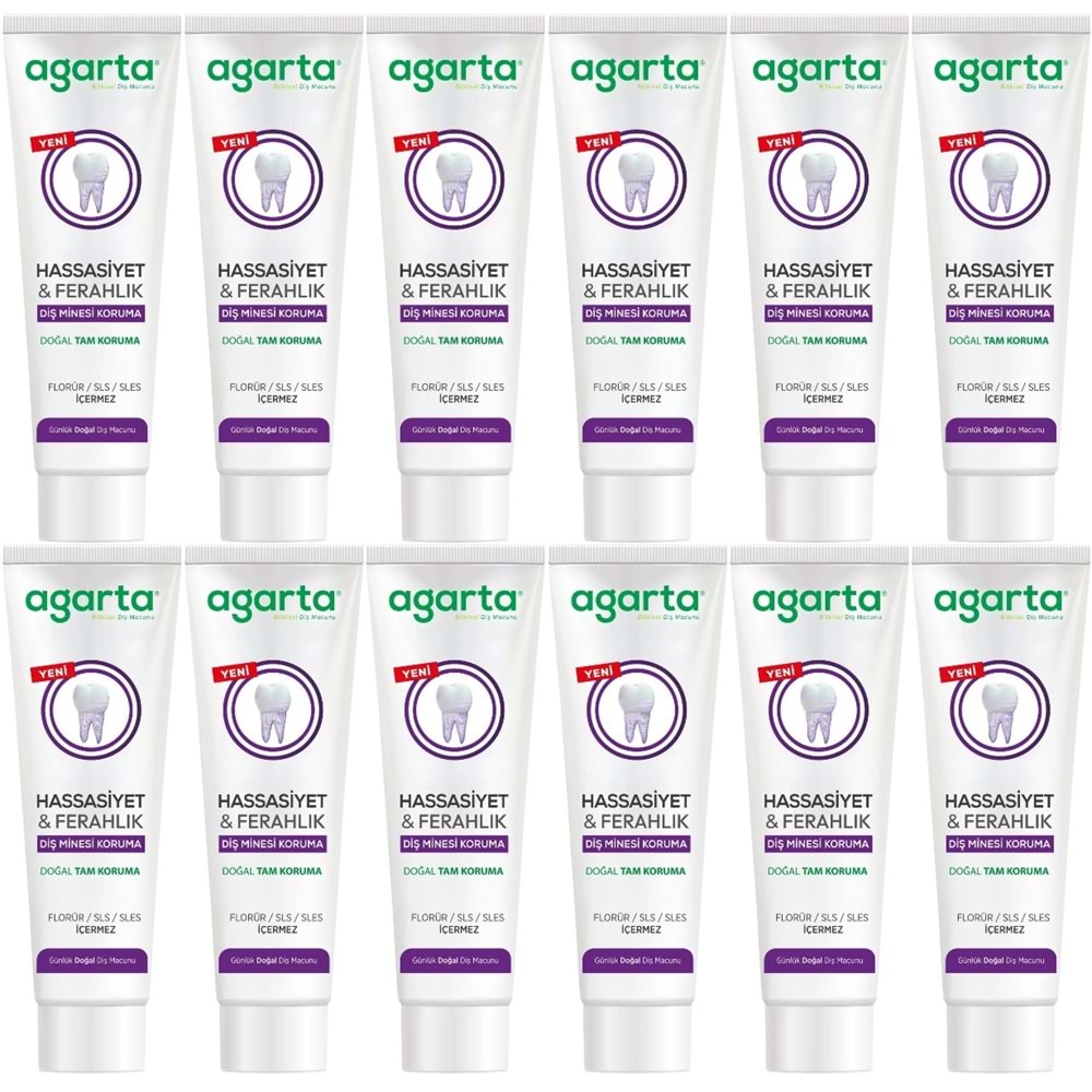 Agarta Doğal Tam koruma Diş Macunu 90 ML Hassasiyet & Ferahlık (12 Li Set)