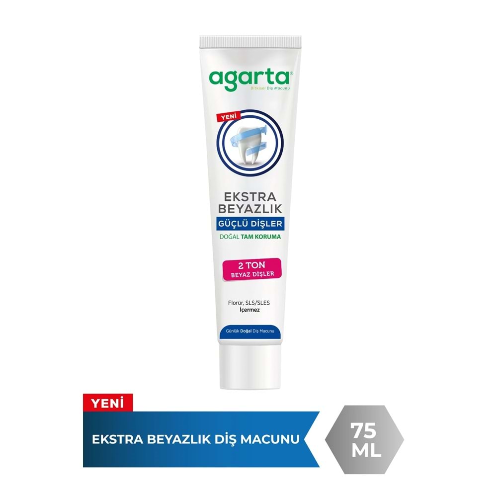 Agarta Doğal Tam koruma Diş Macunu 75 ML Gün Boyu Koruma & Ekstra Beyazlık 75 ML (Karma 2 Li Set)