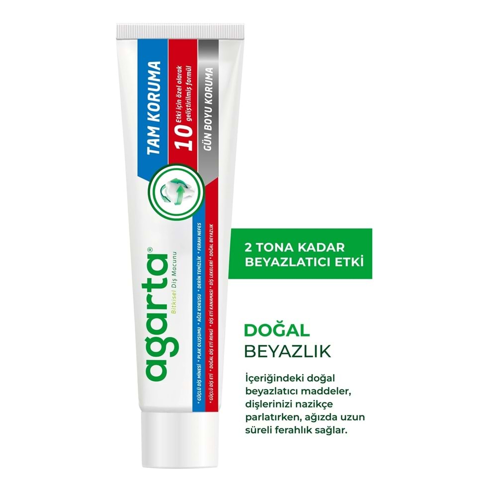 Agarta Doğal Tam koruma Diş Macunu 75 ML Gün Boyu Koruma & Diş Eti Bakımı 90 ML (Karma 2 Li Set)